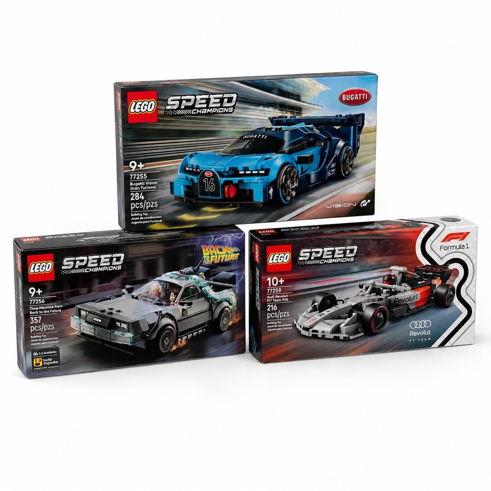LEGO Speed Champions Set of 3 Bugatti Back To The Future Audi F1 Sealed